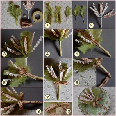 Как сделать бутоньерку из искусственных цветов