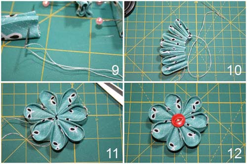 Как сделать круглый лепесток канзаши - собираем цветок