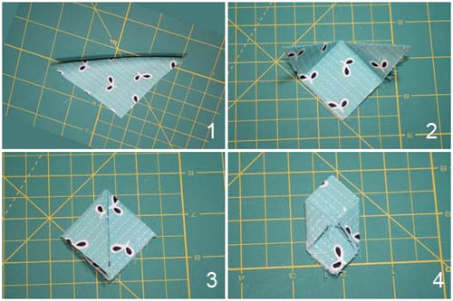 Как сделать круглый лепесток канзаши - вырезаем квадраты и складываем